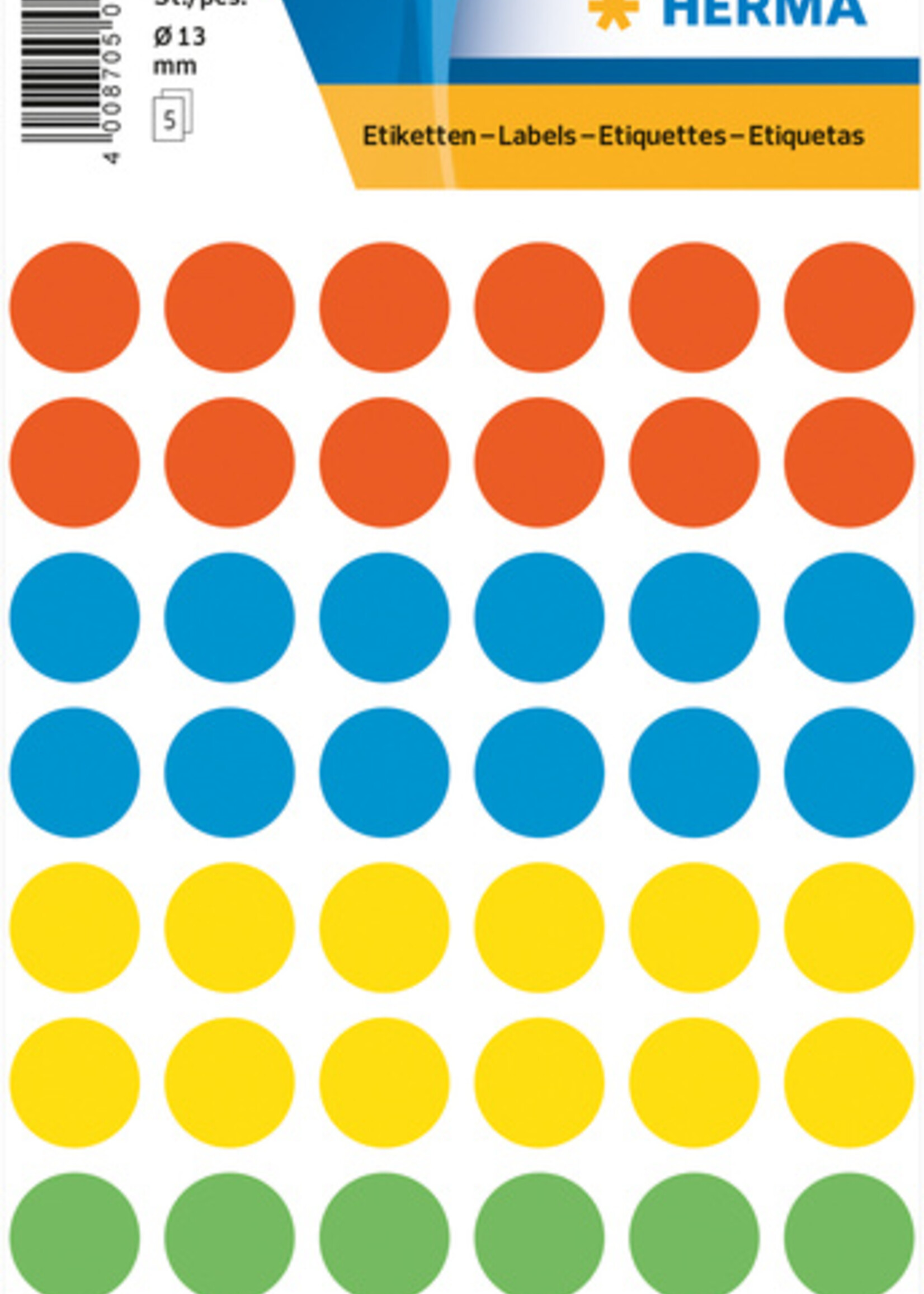 Herma Etiquette HERMA 1851 rond 12mm assorti 240 pièces