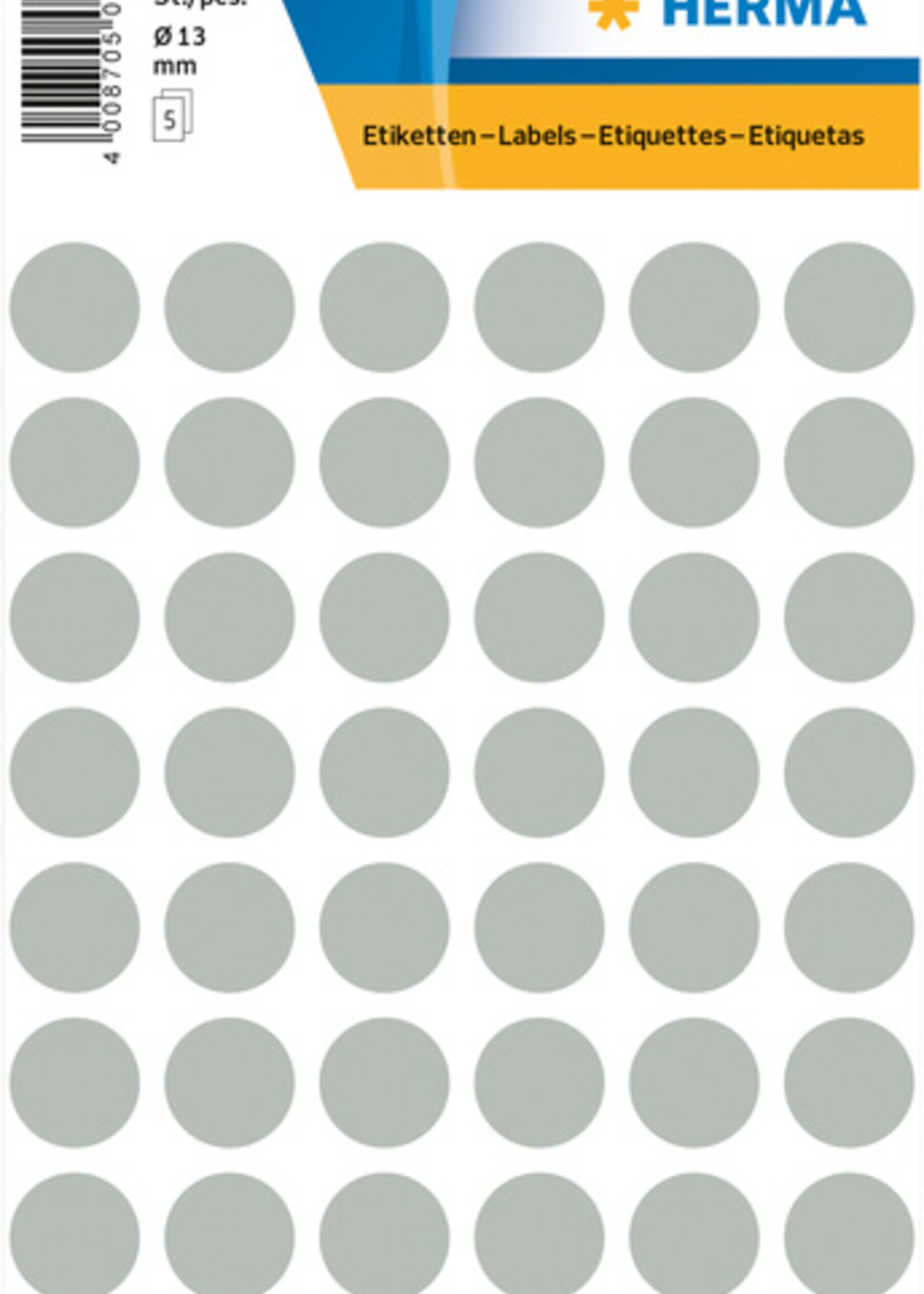 Herma Etiquette HERMA 1858 rond 12mm gris 240 pièces