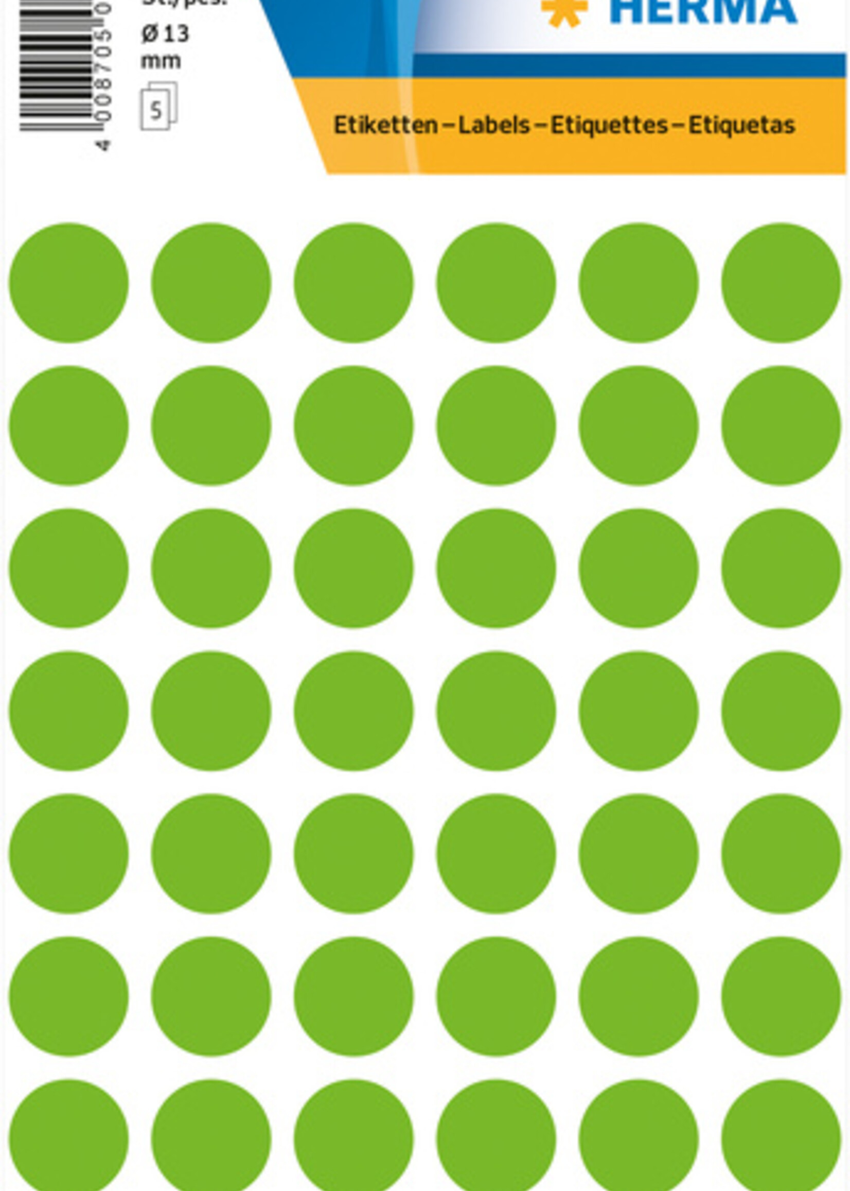 Herma Etiket HERMA 1865 rond 12mm groen 240stuks