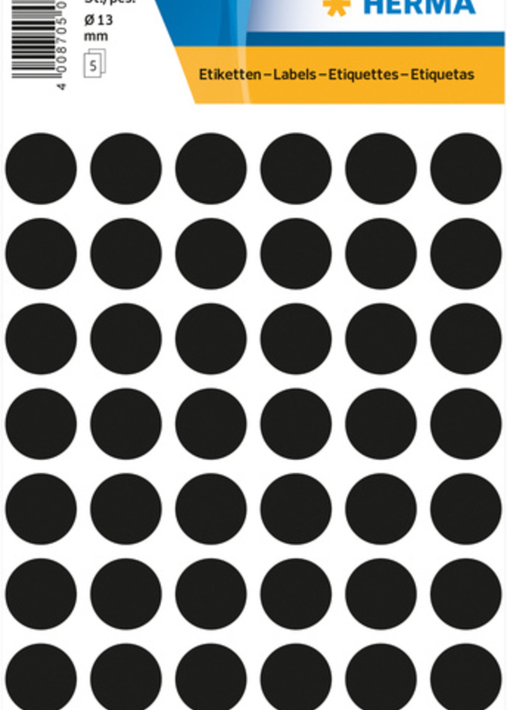 Herma Etiquette HERMA 1869 rond 12mm noir 240 pièces