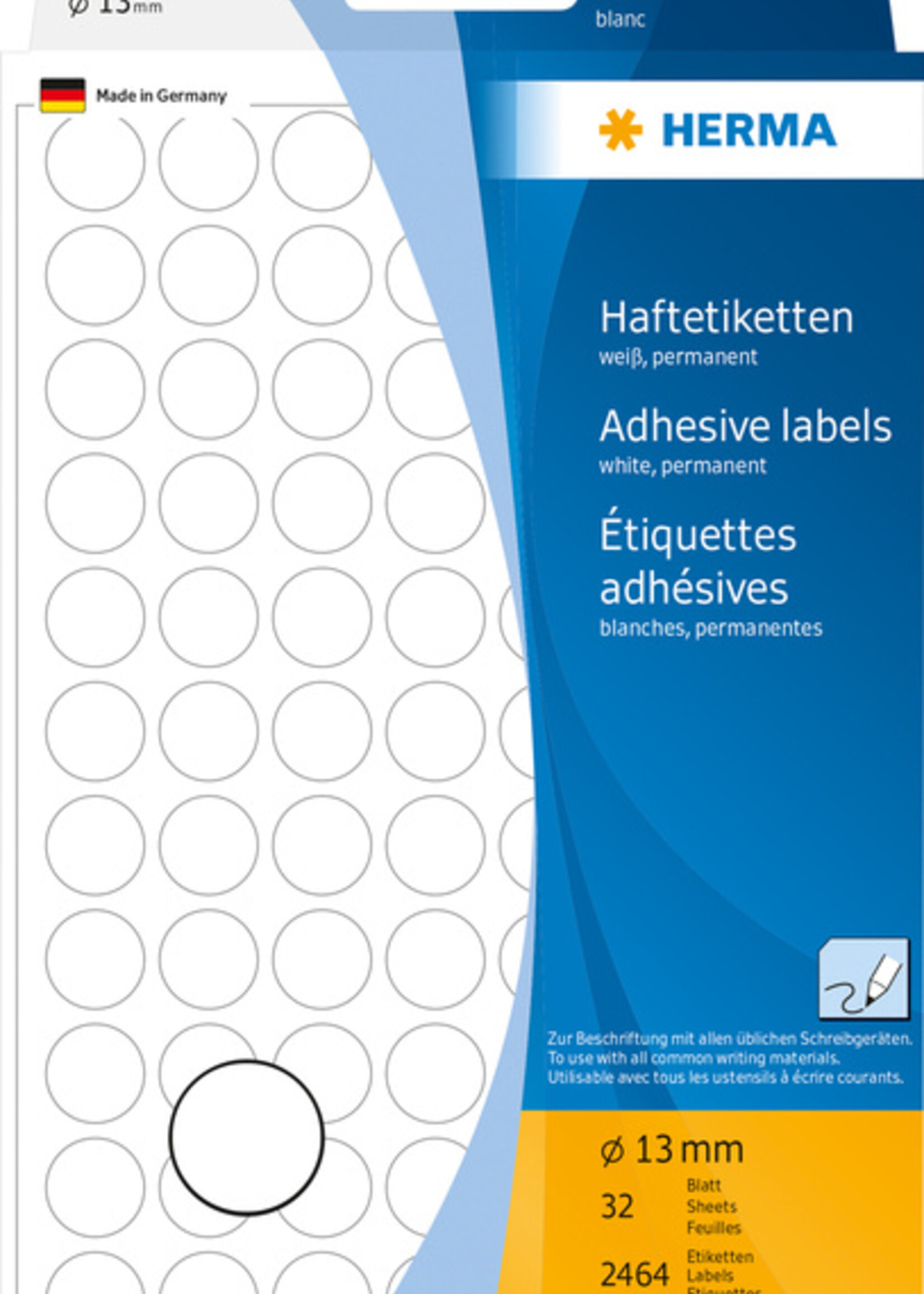 Herma Etiquette HERMA 2230 rond 13mm blanc 2464 pièces