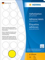 Herma Etiket HERMA 2251 rond 19mm geel 1280stuks