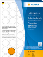Herma Etiquette HERMA 2254 rond 19mm orange fluo 1280 pièces