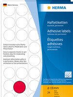 Herma Etiquette HERMA 2256 rond 19mm rouge fluo 960 pièces