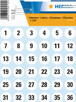 Herma Etiquette HERMA 4124 chiffres 1-240 Ø12mm 240pcs