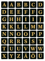Herma Etiquette HERMA 4130 lettres A-Z dorées sur noir 13x13mm