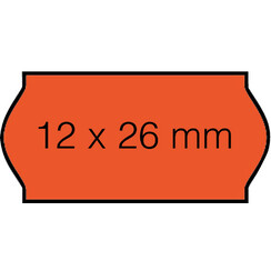 Prijsetiket 12x26mm Open-Data C6 permanent fluor rood