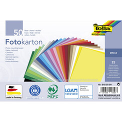 Fotokarton Folia A5 pak à 50 vel assorti 270 g/m2