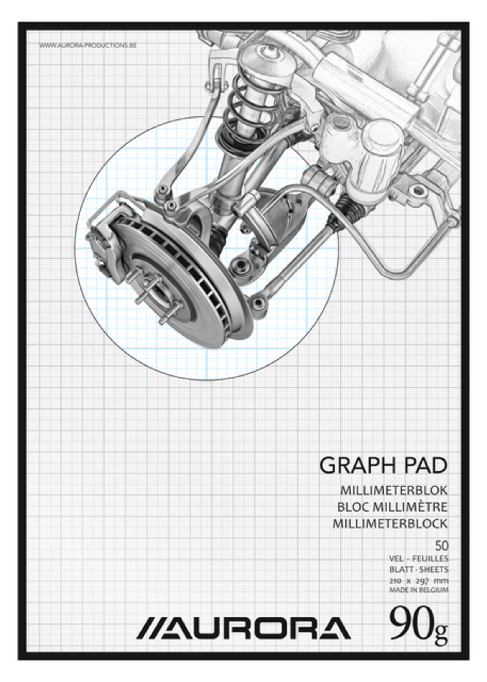 Aurora Millimeterblok Aurora A4 blauw