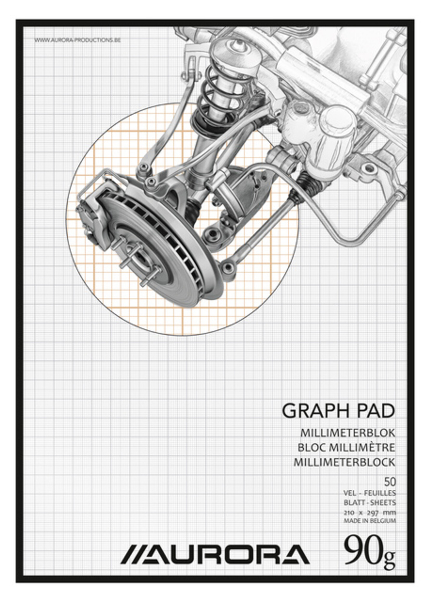 Aurora Millimeterblok Aurora A4 bruin