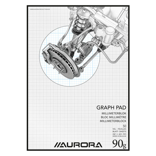 Aurora Bloc papier millimétré Aurora A3 bleu