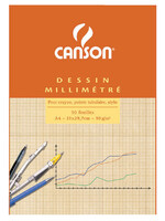 Canson Bloc de papier millimétré Canson A4 marron clair