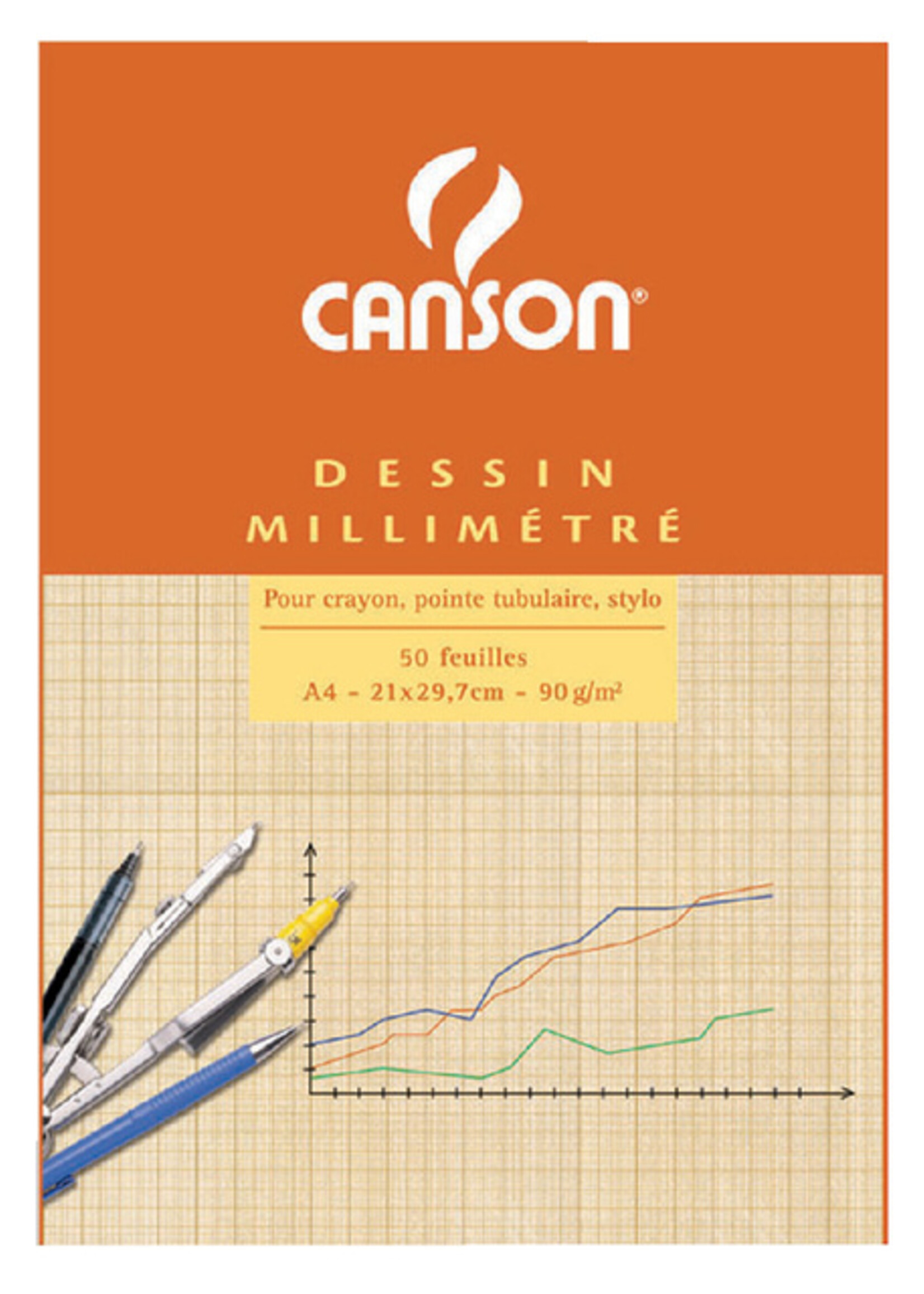Canson Millimeterblok Canson A4 lichtbruin