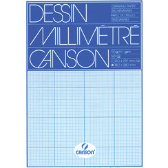 Bloc de papier millimétré Canson A4 bleu