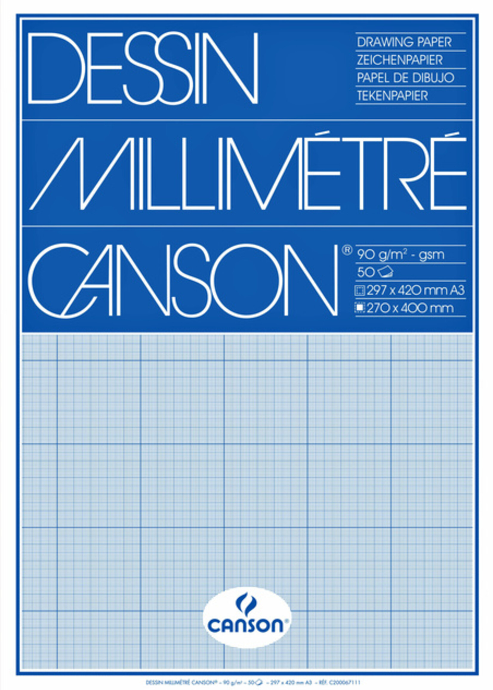 Canson Millimeterblok Canson A3 blauw