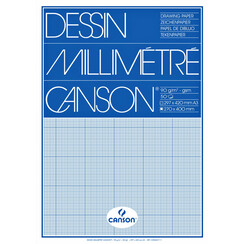 Bloc de papier millimétré Canson A3 bleu