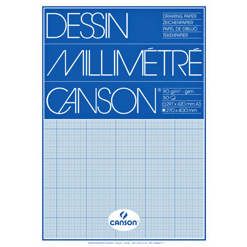 Canson Millimeterblok Canson A3 blauw