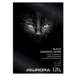 Bloc à dessin Aurora A4 20 feuilles 120g papier à dessin noir