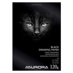 Tekenblok Aurora A4 20v 120gr zwart tekenpapier