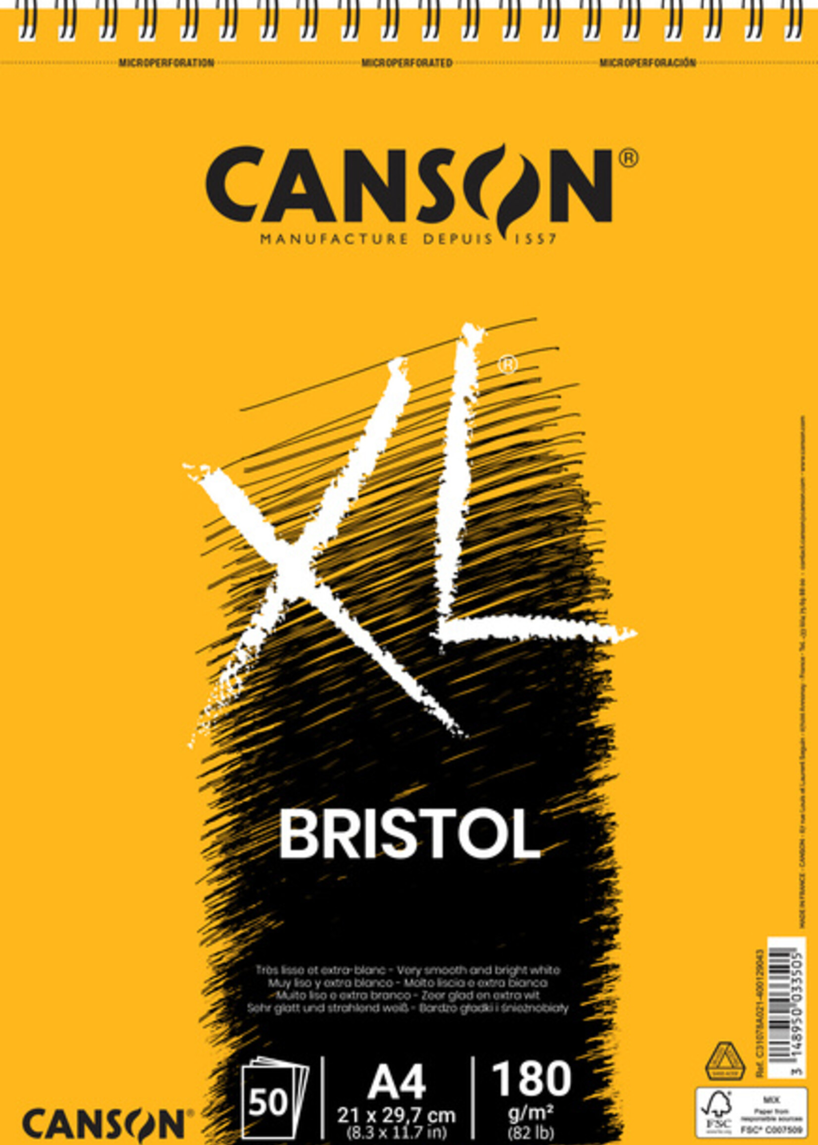 Canson Bloc à dessin Canson XL Bristol A4 50 feuilles 180g