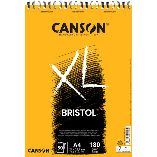 Canson Bloc à dessin Canson XL Bristol A4 50 feuilles 180g