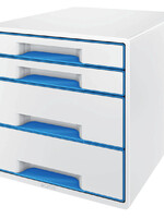 Leitz Module tiroirs Leitz WOW 4 tiroirs blanc/bleu