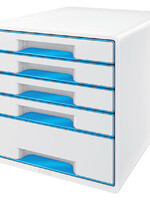 Leitz Module tiroirs Leitz WOW 5 tiroirs blanc/bleu