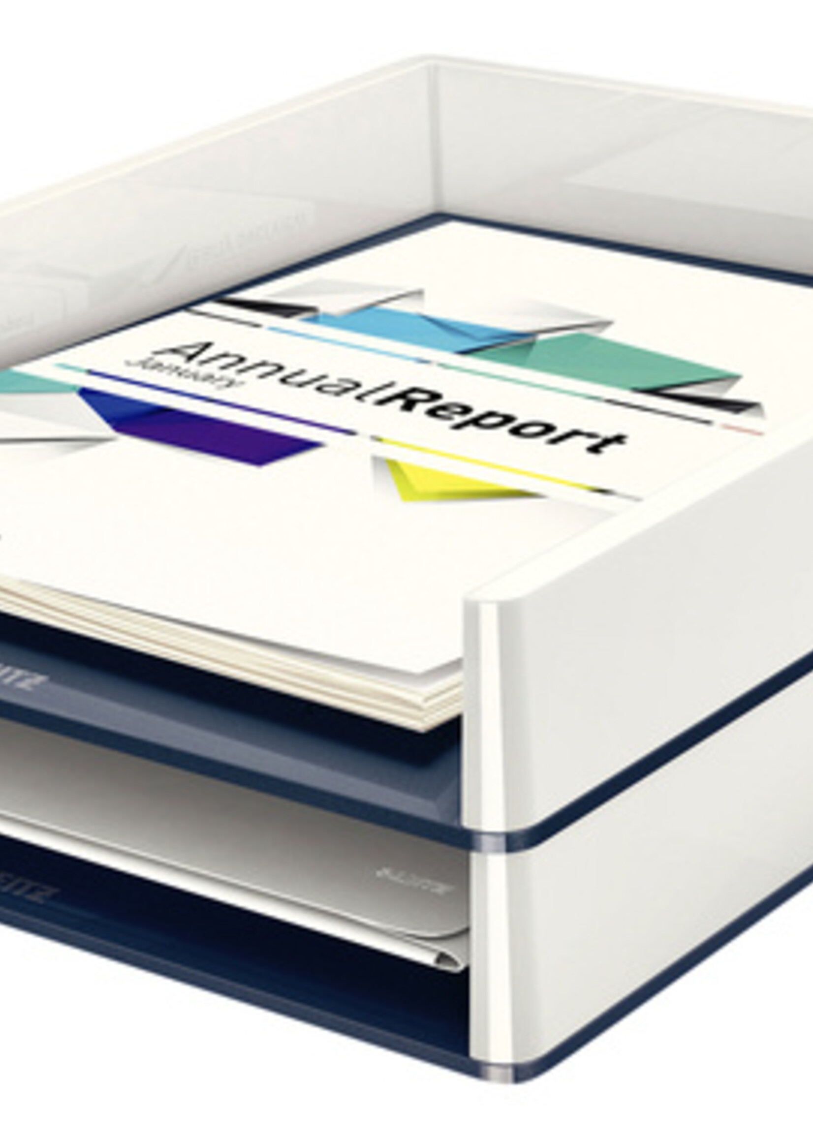 Leitz Corbeille à courrier Leitz WOW Dual A4 blanc/gris