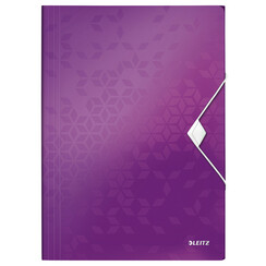 Chemise à élastique Leitz WOW 3 rabats A4 PP violet