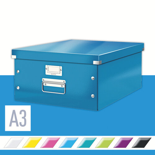 Leitz Boîte de rangement Leitz WOW Click & Store 369x200x482mm bleu