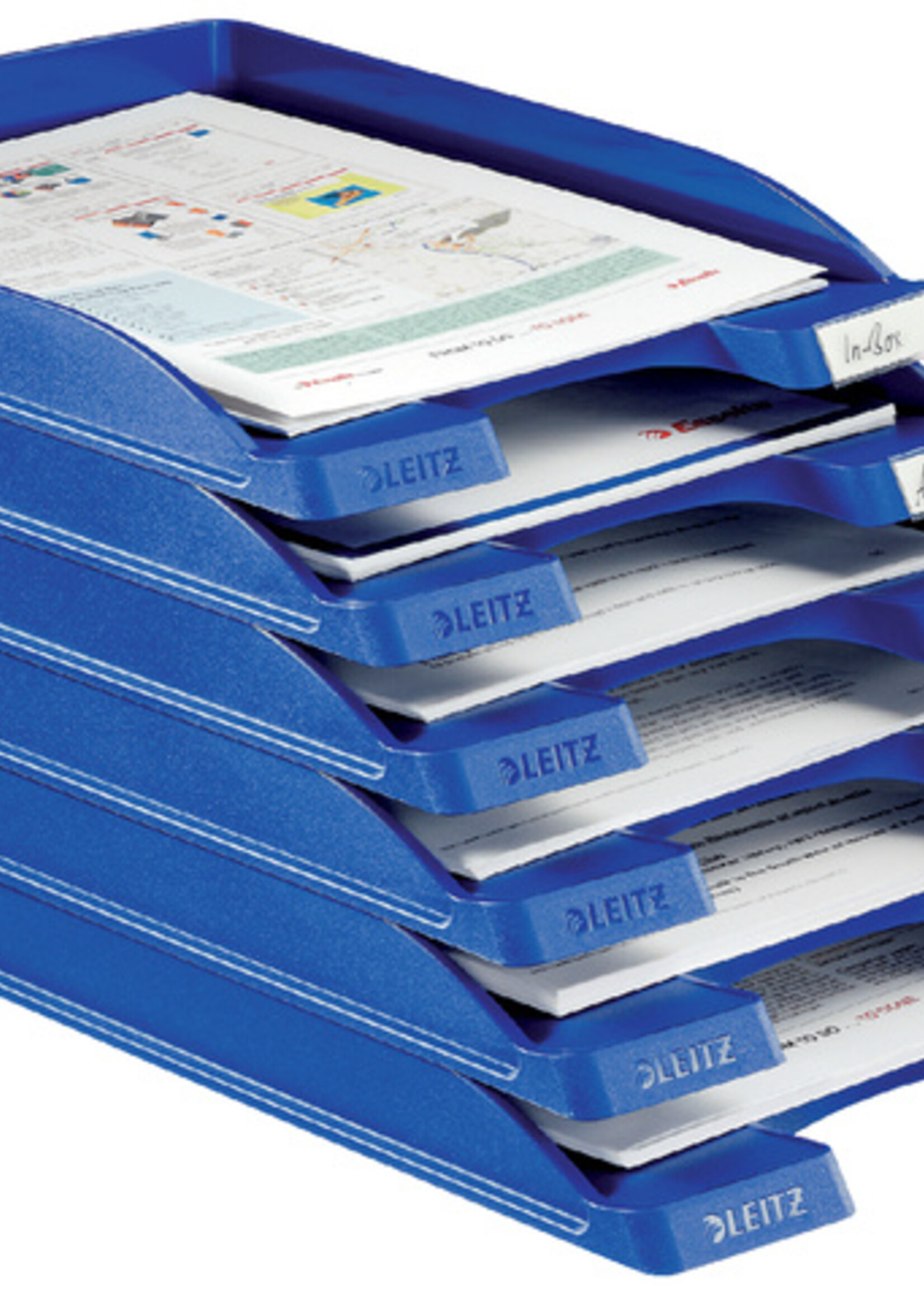 Leitz Corbeille à courrier Leitz Plus Slim A4 bleu