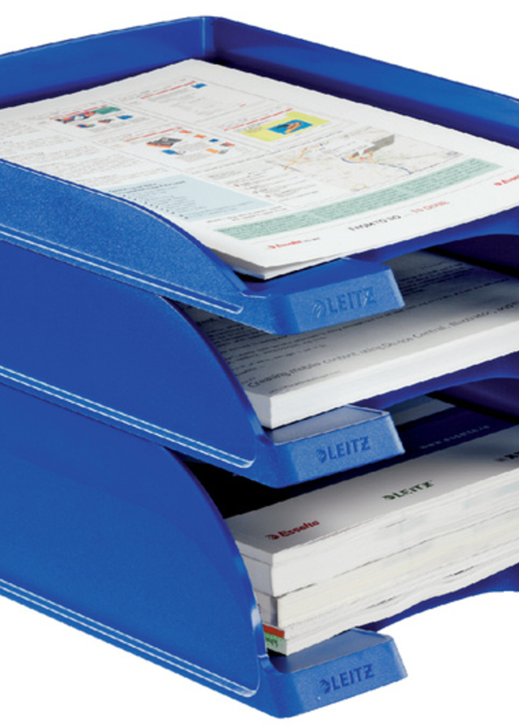 Leitz Corbeille à courrier Leitz Plus Slim A4 bleu