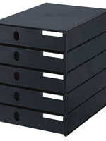 Styro Module de classement Styroval 5 tiroirs fermés noir