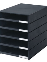 Styro Module de classement Styroval 5 tiroirs ouverts noir