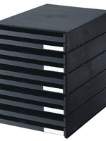 Styro Module de classement Styroval 10 tiroirs ouverts noir