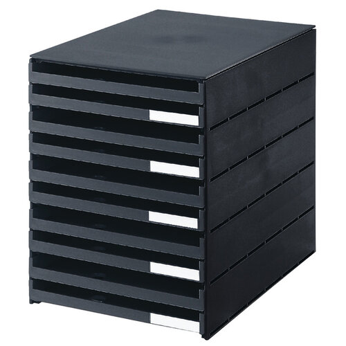 Styro Module de classement Styroval 10 tiroirs ouverts noir