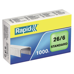 Agrafes Rapid 26/6 galvanisé standard 1000 pcs