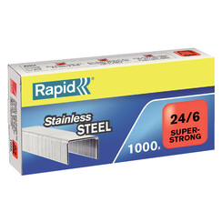 Agrafes Rapid 24/6 acier inox super strong 1000 pcs
