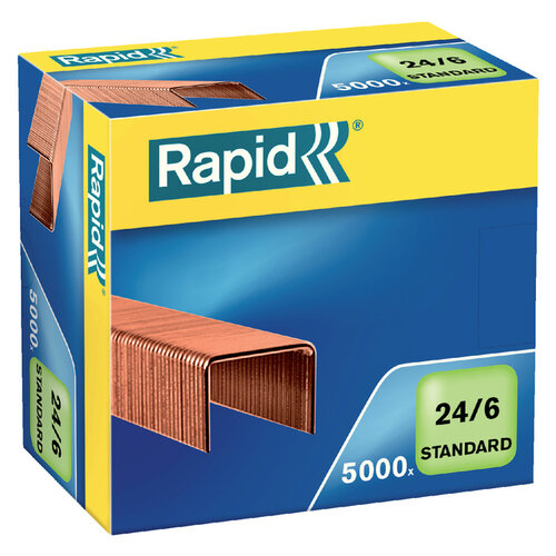 Rapid Agrafes Rapid 24/6 cuivré standard 5000 pcs
