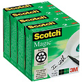 Scotch Ruban adhésif invisible Scotch Magic 810 19mmx33m 4 rouleaux transparent mat