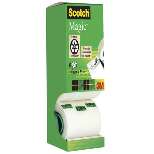 Scotch Plakband Scotch Magic 810 19mmx33m onzichtbaar mat 7+1 gratis