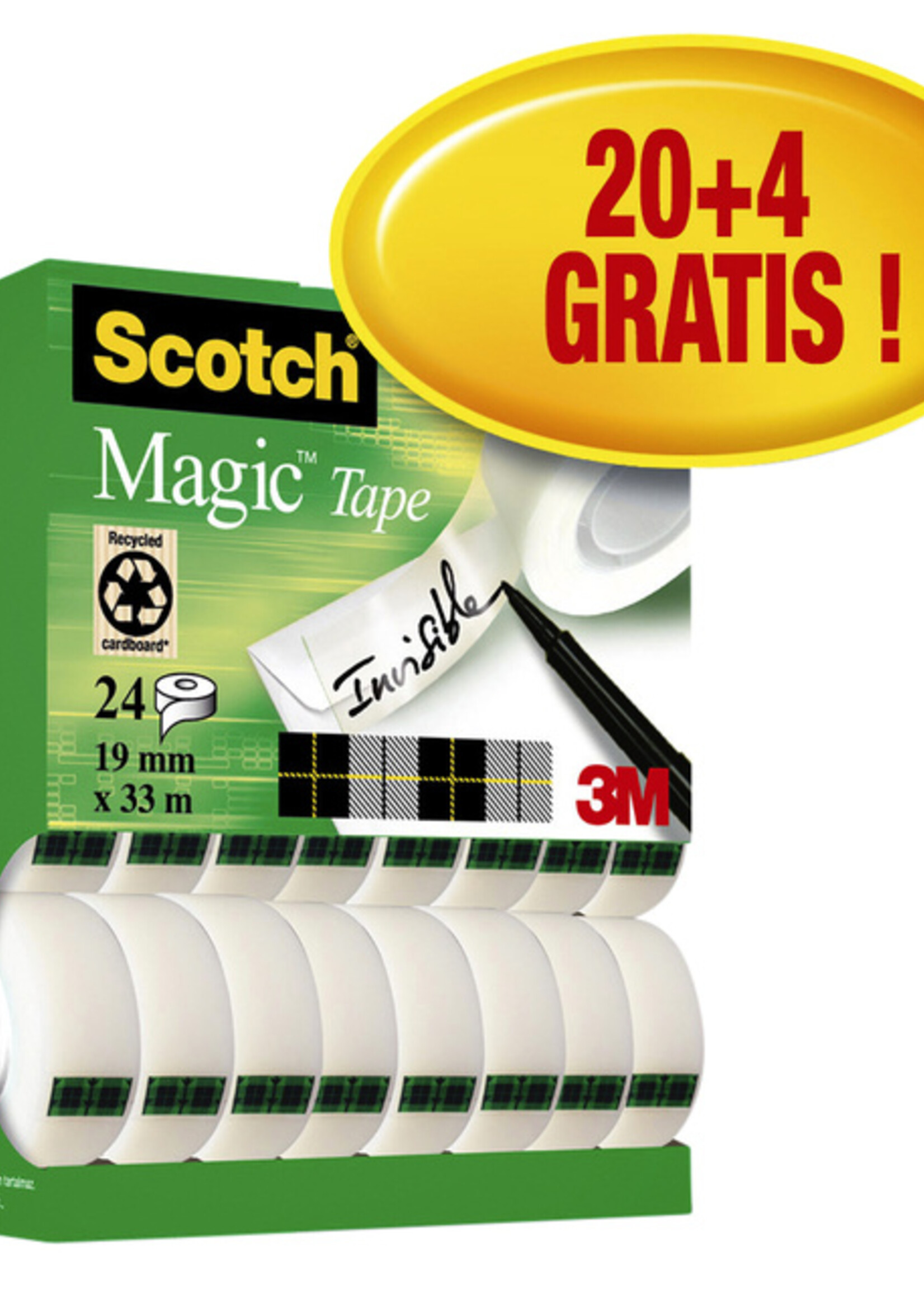 Scotch Ruban invisible Scotch Magic 810 19mmx33m 16+8 gratuits