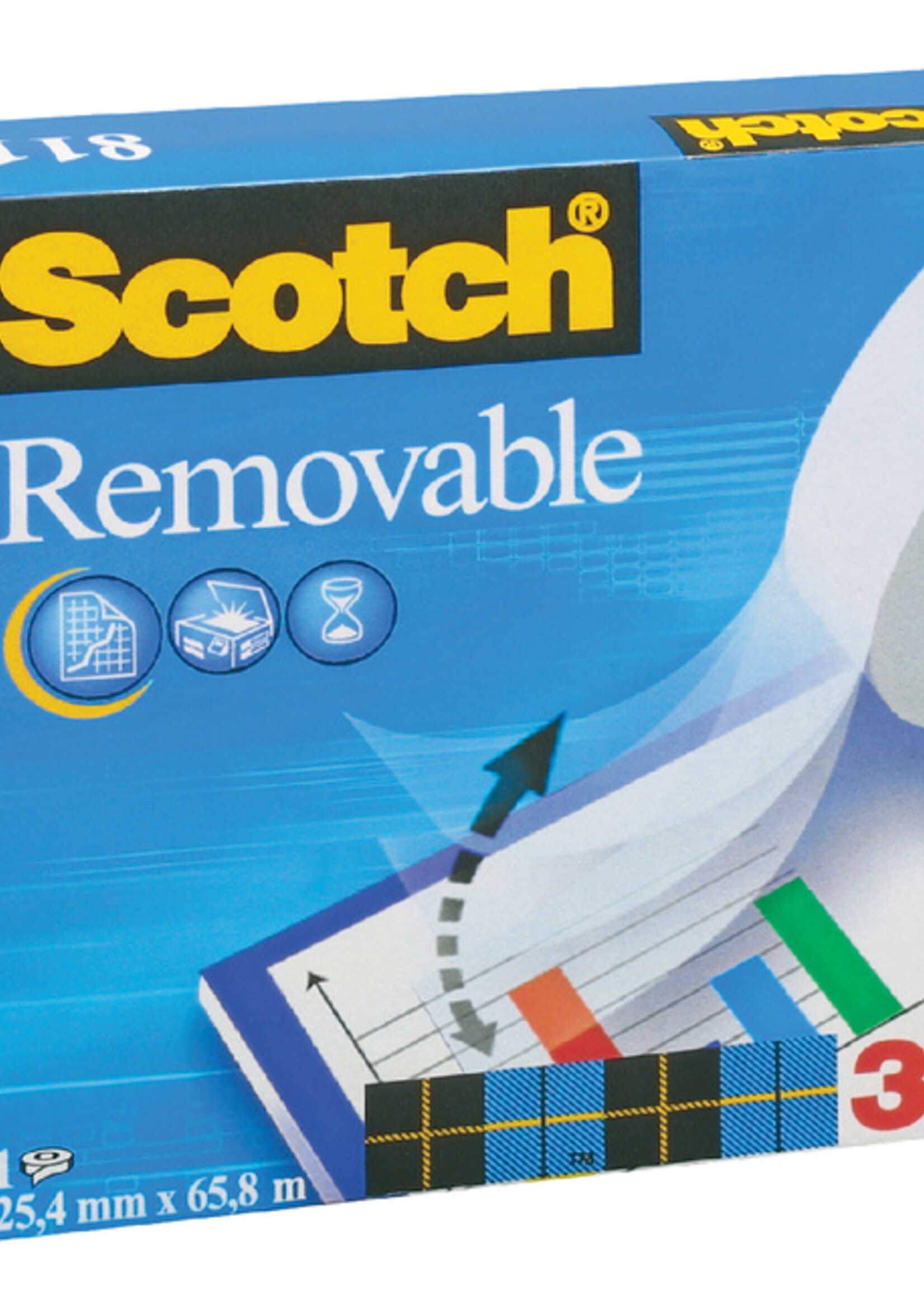 Scotch Ruban adhésif invisible Scotch 811 19mmx33m amovible