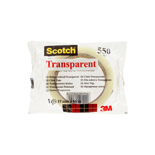 Scotch Plakband Scotch 550 19mmx66m transparant