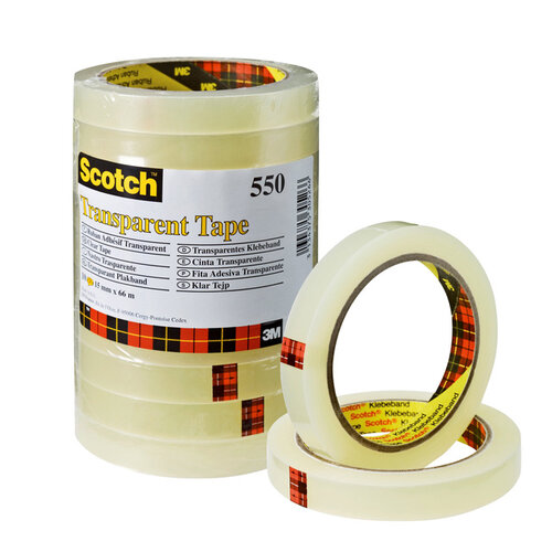 Scotch Ruban adhésif Scotch 550 15mmx66m transp skin pack 10 rlx