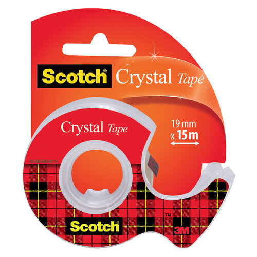 Scotch Ruban adhésif Scotch 600 12mmx10m Crystal Clear + dévidoir