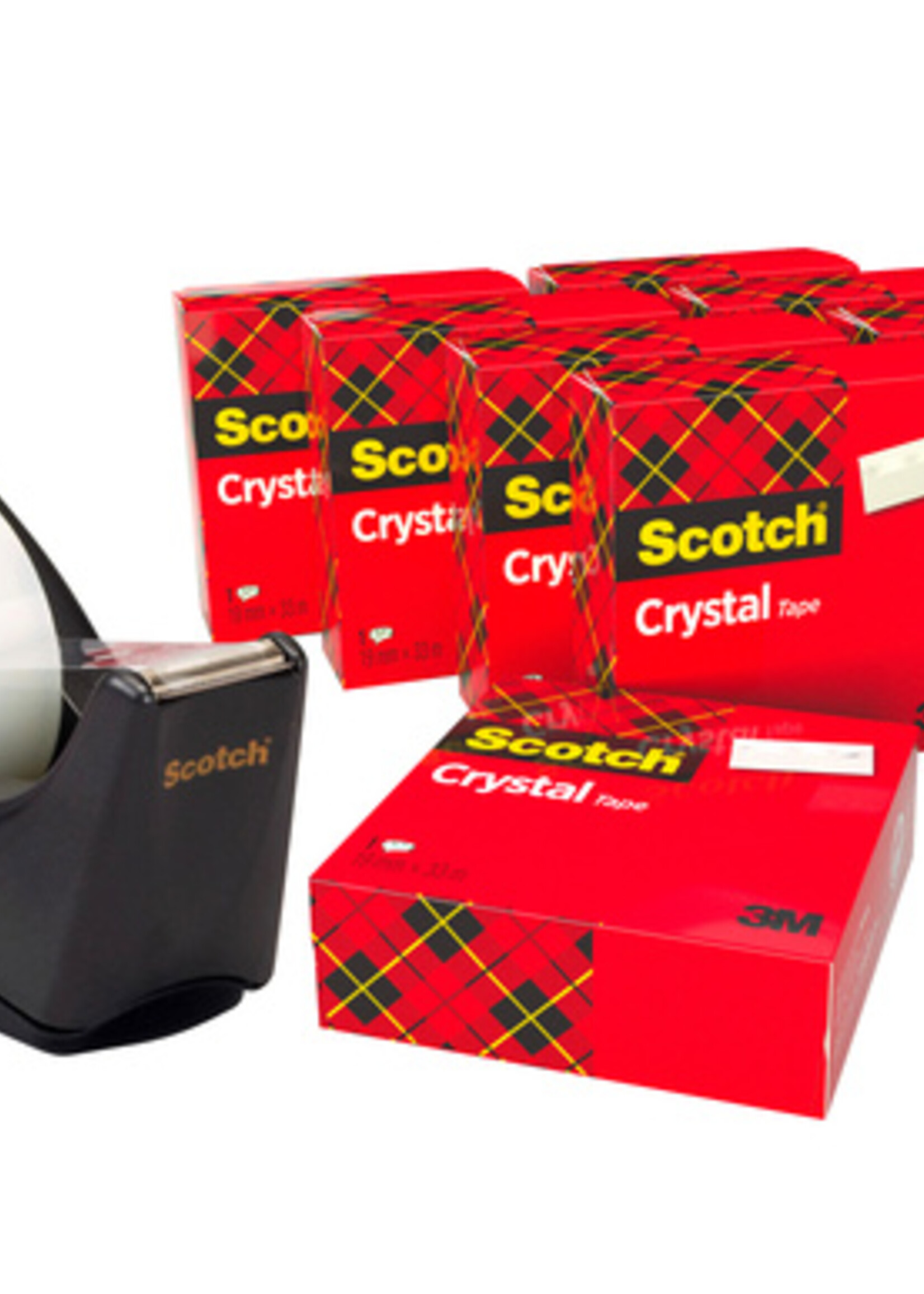 Scotch Plakband Scotch Crystal 600 19mmx33m transparant + gratis C60 houder