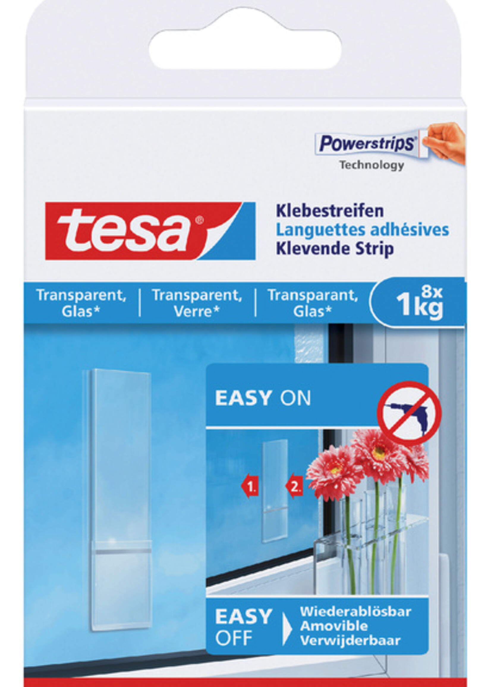 Tesa Dubbelzijdige powerstrip Tesa transparant 1kg