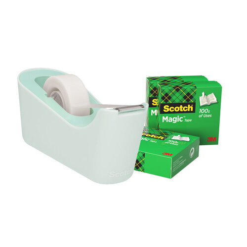 Scotch Dévidoir Scotch C18 + 4 rouleaux Magic Tape 19mmx33m menthe