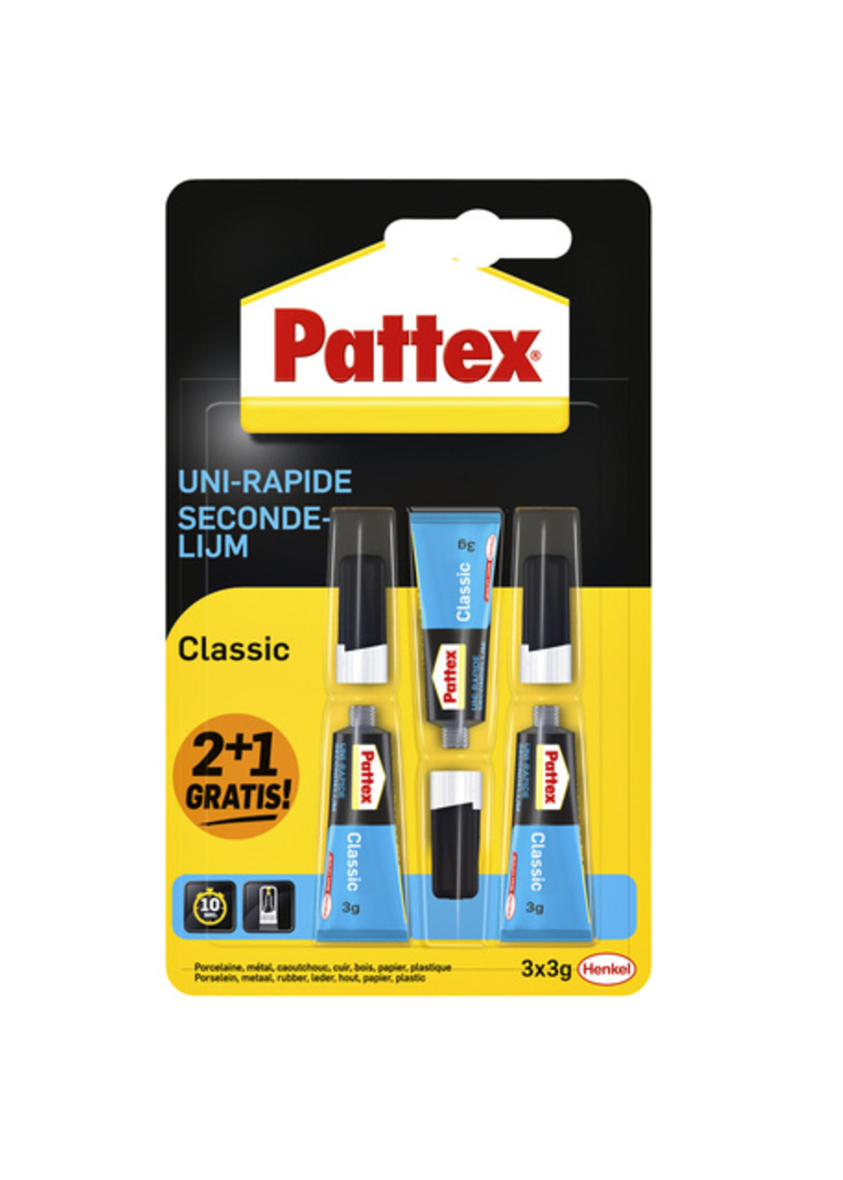 Pattex Colle rapide Pattex Classic 3g 2+1 gratuit